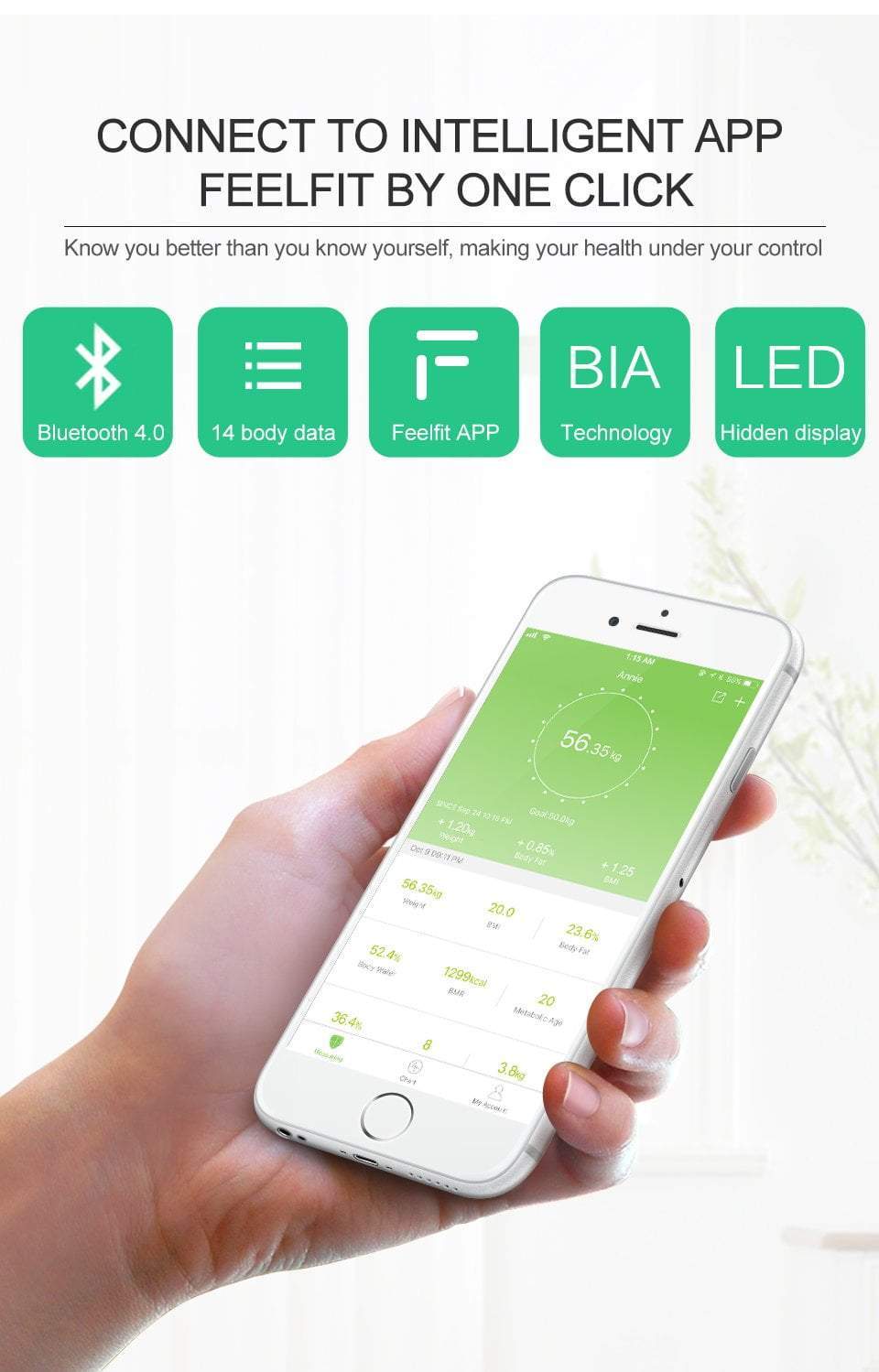 Bluetooth Body Scale-Bathroom Scales-InspiredBeing