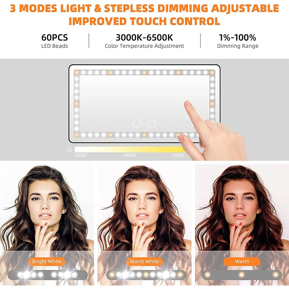 GlamDrive™: Ultra-Bright Car Visor Vanity Mirror