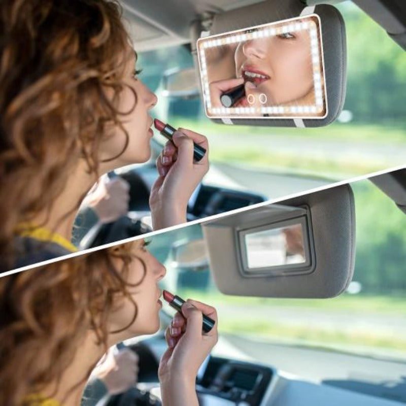 GlamDrive™: Ultra-Bright Car Visor Vanity Mirror