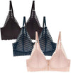Breathy Front Buckle Lace Bra, Anti Sagging Front Cross Buckle Wireless Bra