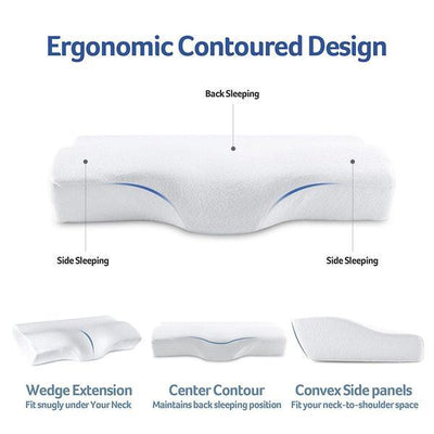SleepWellness™ Contoured Cervical Orthopedic Pillow-InspiredBeing