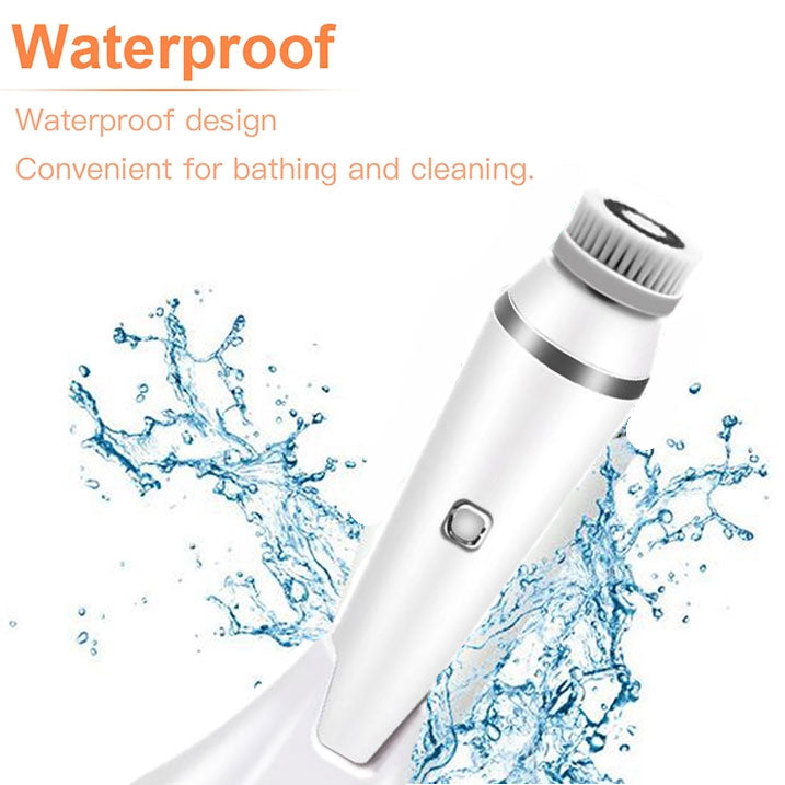 Facial Cleansing Brush With Changable Heads & Stand Waterproof