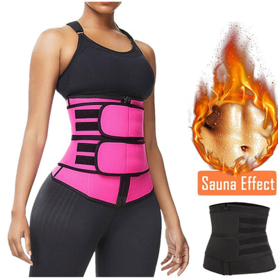 Latex Waist Trainer Double Compression Straps With Supportive Zipper