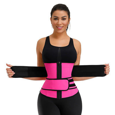 Premium Waist Trainer with Double Compression Straps & Supportive Zipper